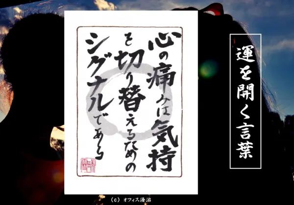 心の痛みは気持ちを切り替える為のシグナルである 筆文字 書作品