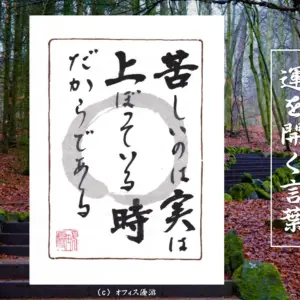 苦しいのは実は上っているときだからである 筆文字 書作品