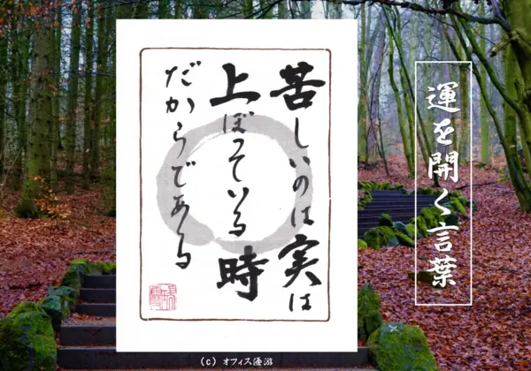 苦しいのは実は上っているときだからである 筆文字 書作品