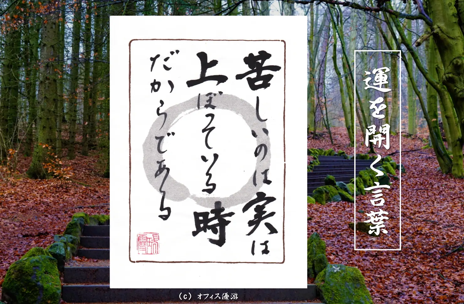 苦しいのは実は上っているときだからである 筆文字 書作品
