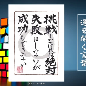 挑戦しなければ絶対失敗はしないが成功もできない｜筆文字書作品