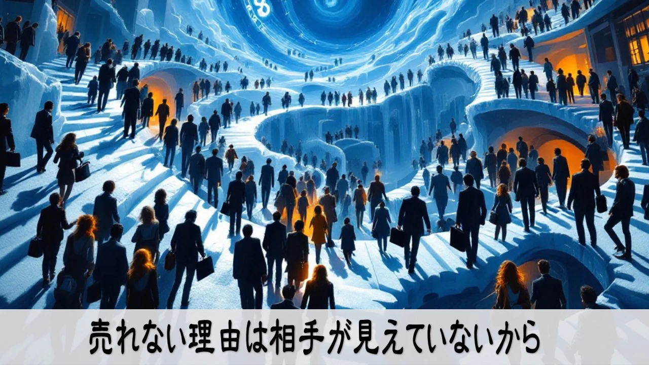 売れない理由を見直し、相手の輪郭を整えて気づきが生まれるイメージ