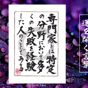 専門家とは特定の分野において多くの失敗を経験した人のことである｜筆文字書作品