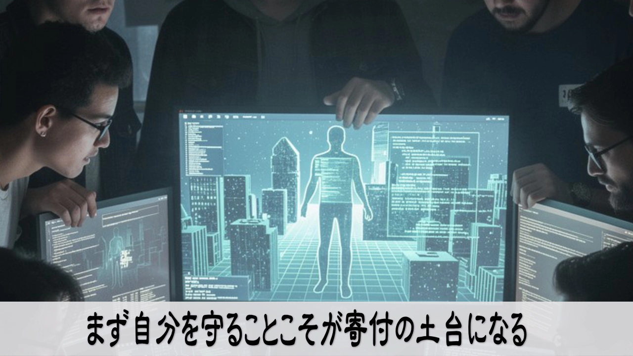 自分を守り、身近な人を大切にし、安心感が広がるイメージ