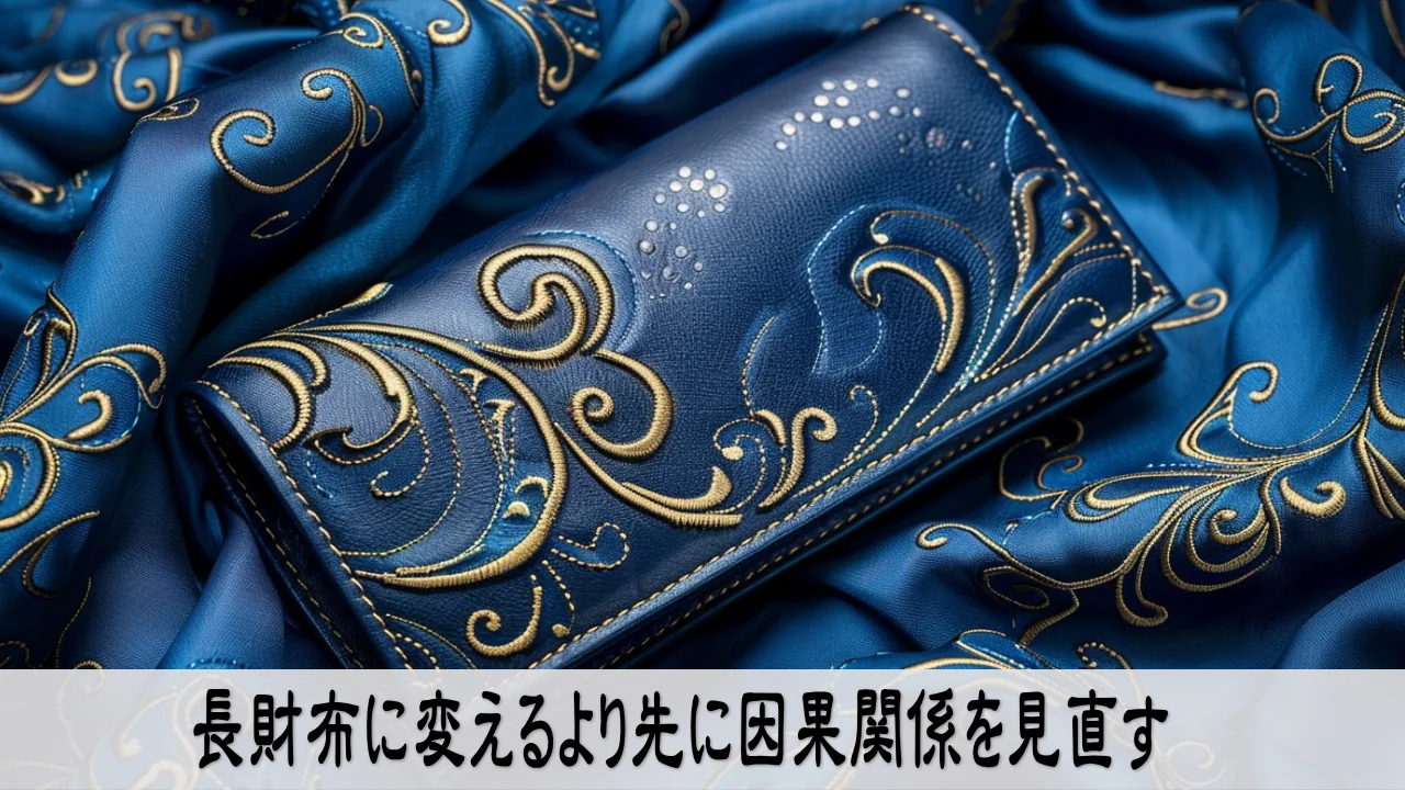 長財布の思い込みを外し、因果関係を見直して気持ちがほどける場面