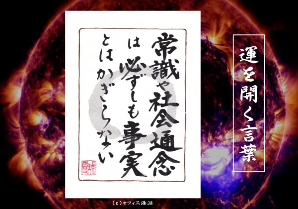 常識や社会通念は必ずしも事実とは限らない｜筆文字書作品