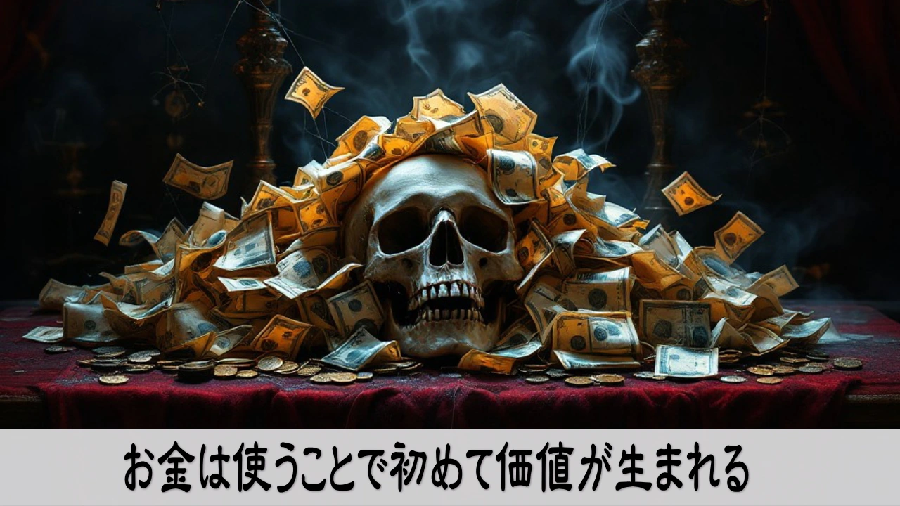 お金の価値を見直し、使い方を変えて未来に希望が生まれるイメージ