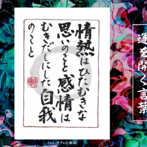 情熱はひたむきな思いのこと、感情はむき出しにした自我のこと｜筆文字書作品