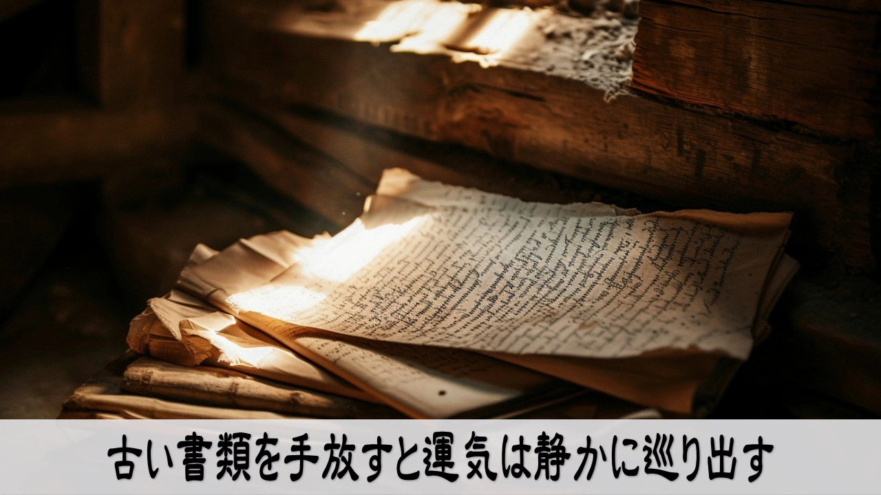 古い書類を手放して運気を巡らせる静かな仕事場