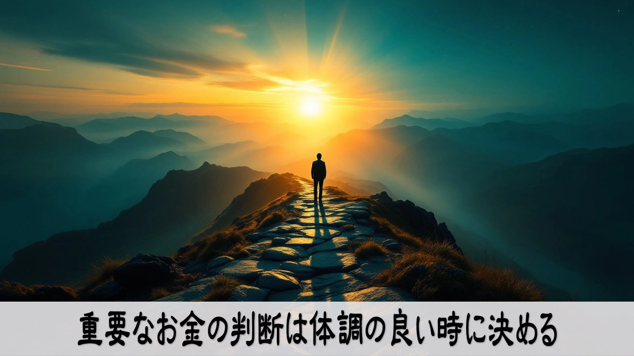 お金の判断を体調の良い時間に置き落ち着いて決める人
