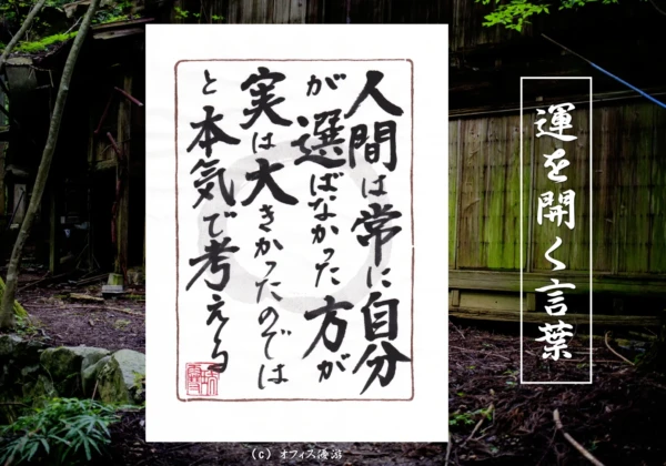 人間は常に自分が選ばなかった方が実は大きかったのではと本気で考える｜筆文字書作品
